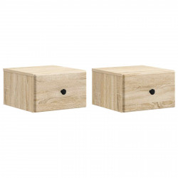 Wisząca Szafka Nocna 2 pcs dąb Sonoma 34,5 x 33 x 20 cm