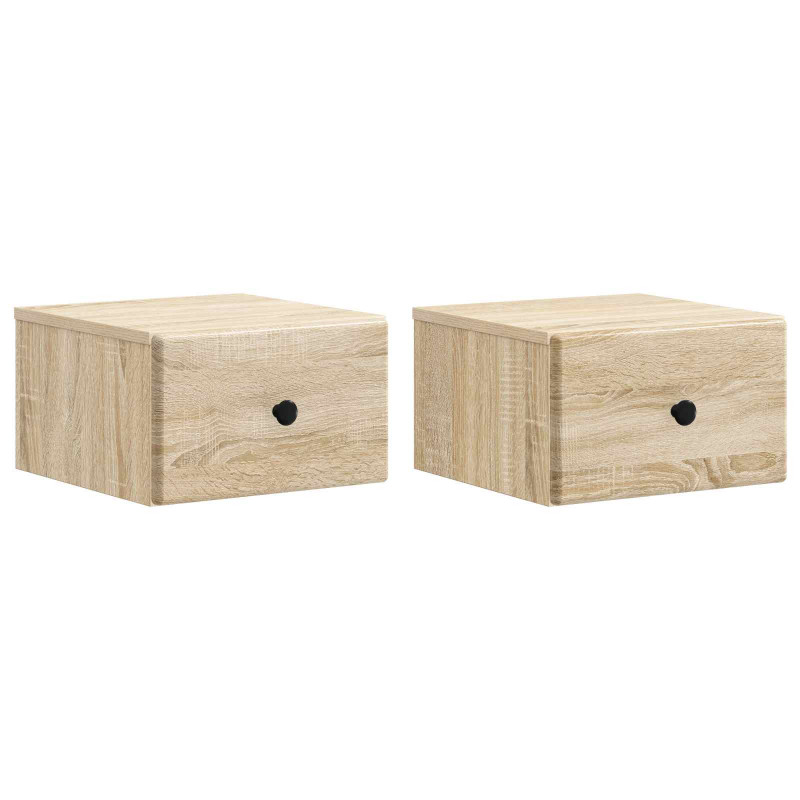 Wisząca Szafka Nocna 2 pcs dąb Sonoma 34,5 x 33 x 20 cm