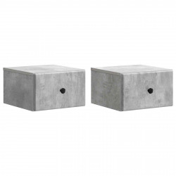 Wisząca Szafka Nocna 2 pcs Betonowy szary 34,5 x 33 x 20 cm