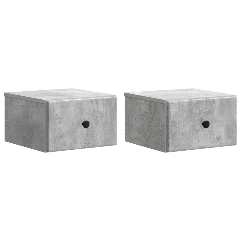 Wisząca Szafka Nocna 2 pcs Betonowy szary 34,5 x 33 x 20 cm