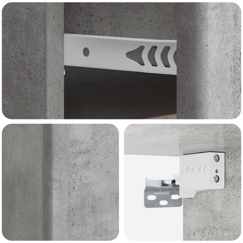 Wisząca Szafka Nocna 2 pcs Betonowy szary 34,5 x 33 x 20 cm
