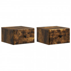 Wisząca Szafka Nocna 2 pcs Dąb wędzony 34,5 x 33 x 20 cm