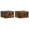 Wisząca Szafka Nocna 2 pcs Dąb wędzony 34,5 x 33 x 20 cm