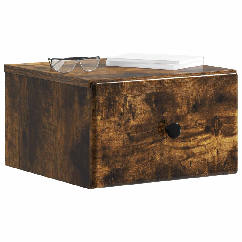 Wisząca Szafka Nocna 2 pcs Dąb wędzony 34,5 x 33 x 20 cm