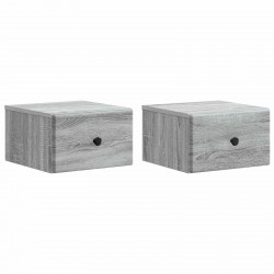 Wisząca Szafka Nocna 2 pcs Szary Sonoma 34,5 x 33 x 20 cm