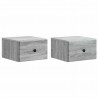 Wisząca Szafka Nocna 2 pcs Szary Sonoma 34,5 x 33 x 20 cm