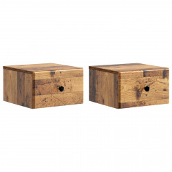 Wisząca Szafka Nocna 2 pcs Stare drewno 34,5 x 33 x 20 cm