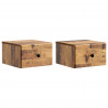 Wisząca Szafka Nocna 2 pcs Stare drewno 34,5 x 33 x 20 cm