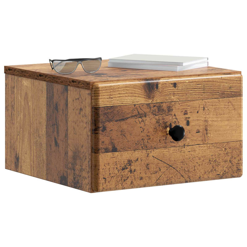 Wisząca Szafka Nocna 2 pcs Stare drewno 34,5 x 33 x 20 cm