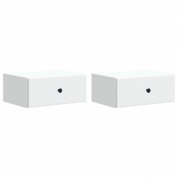 Wisząca Szafka Nocna z szufladą 2 pcs Biały 49 x 34,5 x 20 cm