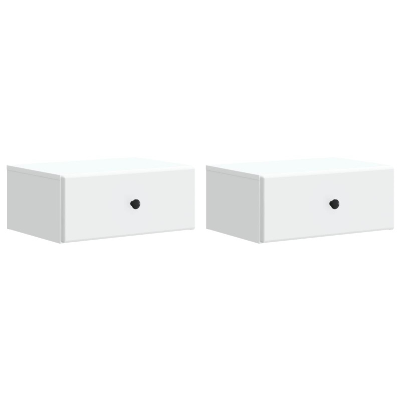 Wisząca Szafka Nocna z szufladą 2 pcs Biały 49 x 34,5 x 20 cm