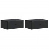 Wisząca Szafka Nocna z szufladą 2 pcs Czarny 49 x 34,5 x 20 cm