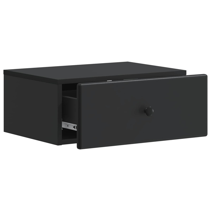 Wisząca Szafka Nocna z szufladą 2 pcs Czarny 49 x 34,5 x 20 cm