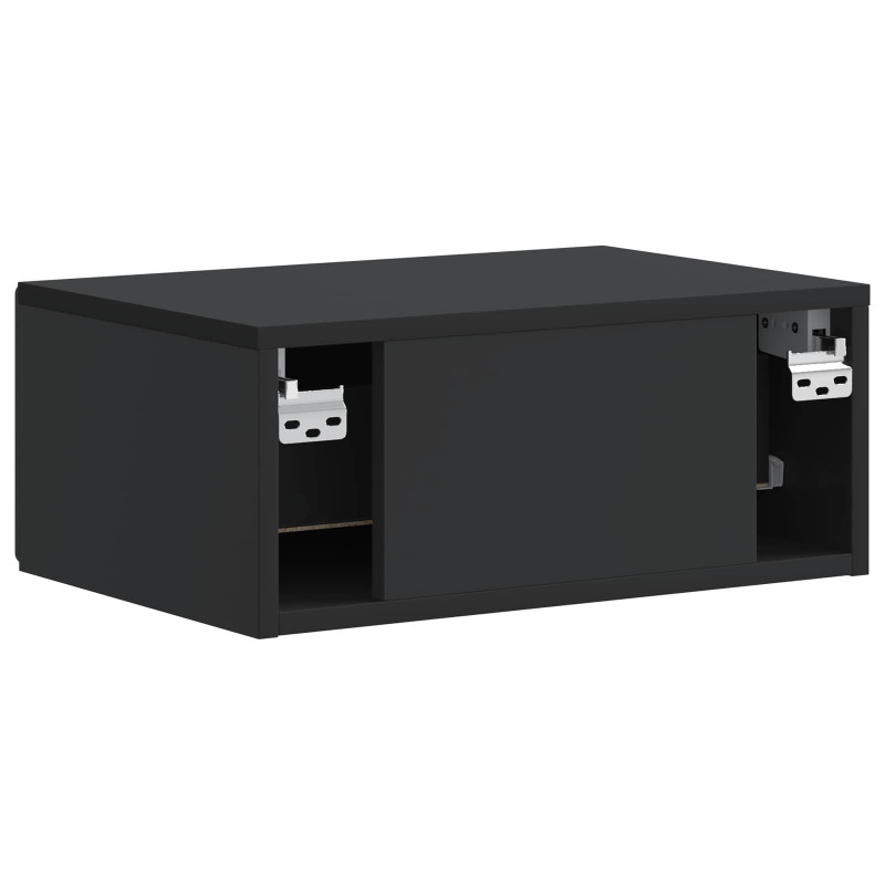Wisząca Szafka Nocna z szufladą 2 pcs Czarny 49 x 34,5 x 20 cm