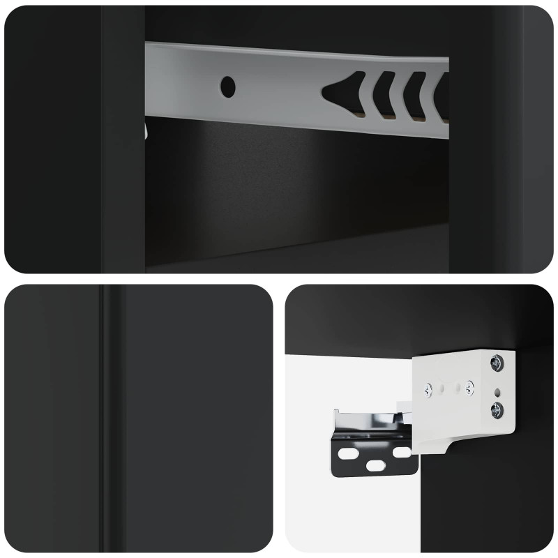 Wisząca Szafka Nocna z szufladą 2 pcs Czarny 49 x 34,5 x 20 cm