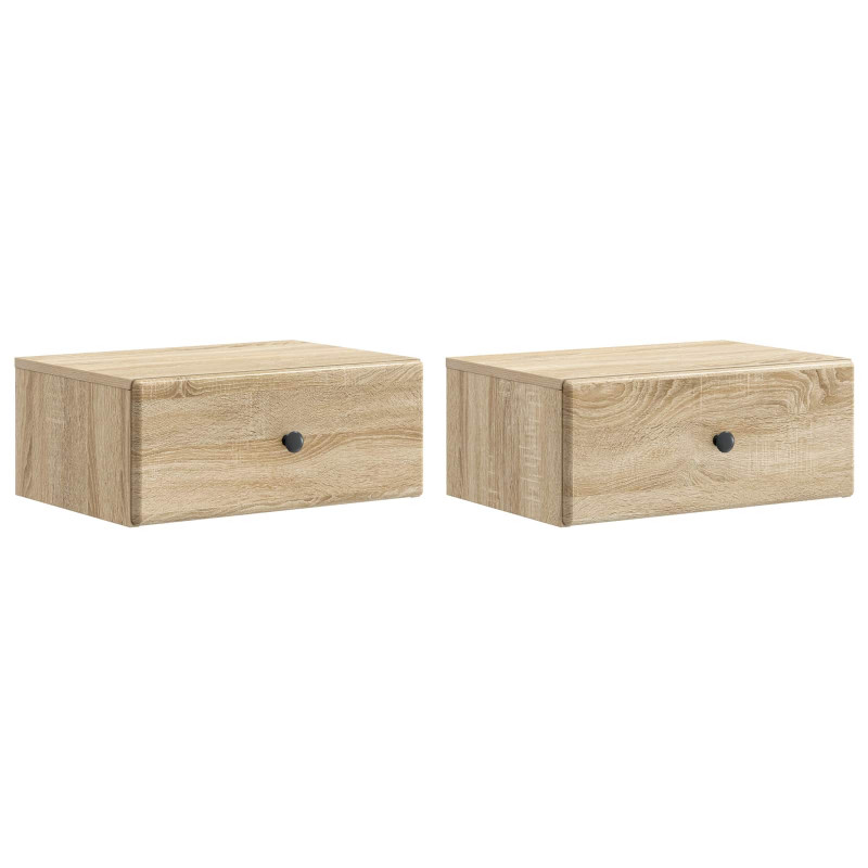 Wisząca Szafka Nocna 2 pcs dąb Sonoma 49 x 34,5 x 20 cm