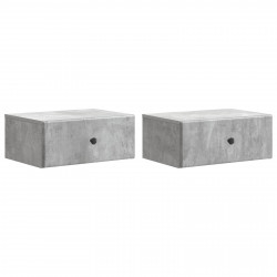 Wisząca Szafka Nocna 2 pcs Betonowy szary 49 x 34,5 x 20 cm