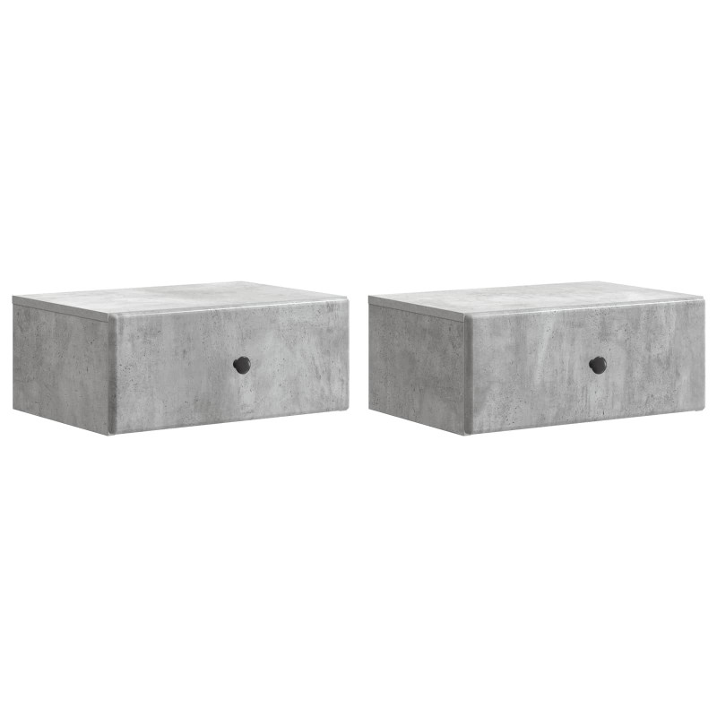 Wisząca Szafka Nocna 2 pcs Betonowy szary 49 x 34,5 x 20 cm