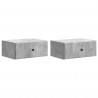Wisząca Szafka Nocna 2 pcs Betonowy szary 49 x 34,5 x 20 cm