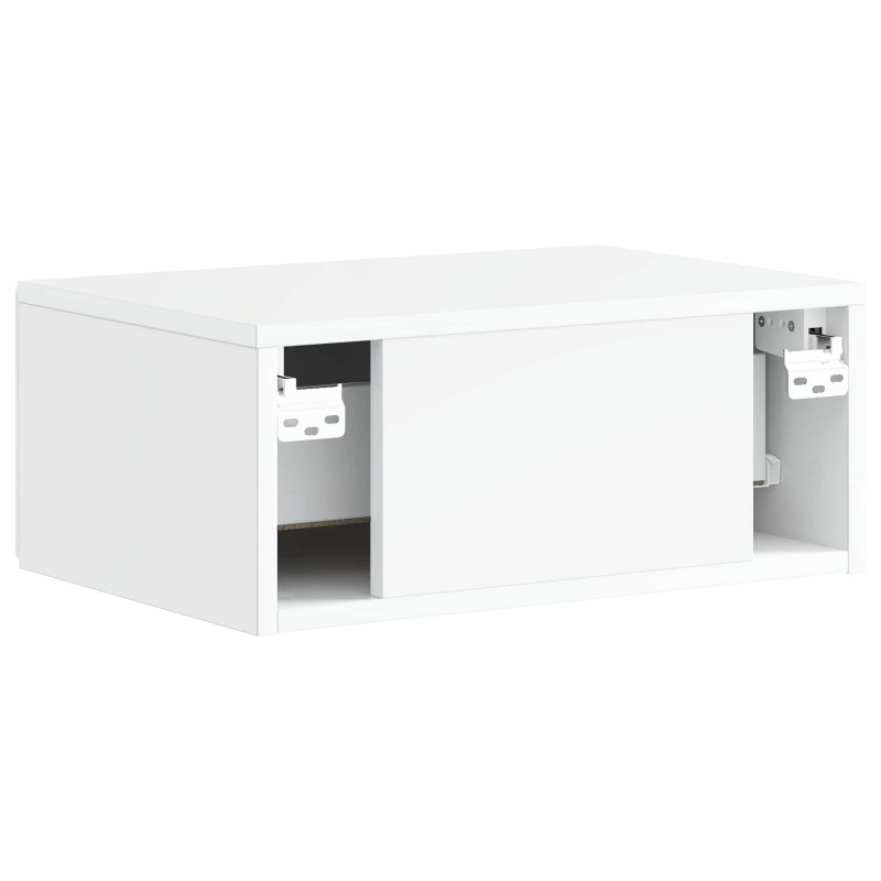 Wisząca Szafka Nocna z szufladą 2 pcs Biały wysoki połysk
