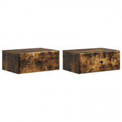 Wisząca Szafka Nocna 2 pcs Dąb wędzony 49 x 34,5 x 20 cm