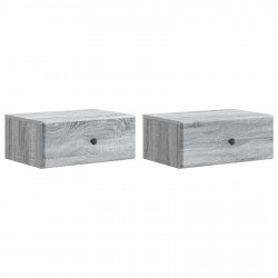 Wisząca Szafka Nocna 2 pcs Szary Sonoma 49 x 34,5 x 20 cm