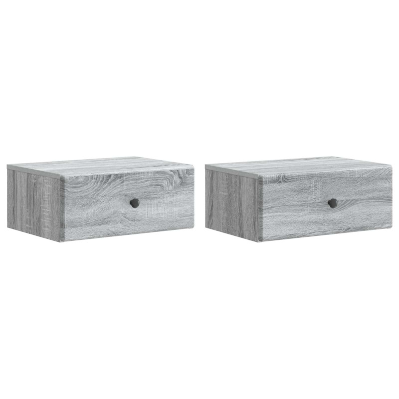 Wisząca Szafka Nocna 2 pcs Szary Sonoma 49 x 34,5 x 20 cm