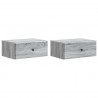 Wisząca Szafka Nocna 2 pcs Szary Sonoma 49 x 34,5 x 20 cm
