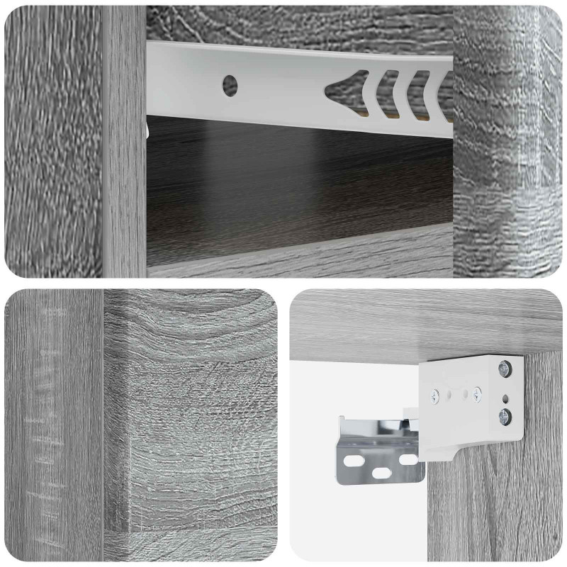 Wisząca Szafka Nocna 2 pcs Szary Sonoma 49 x 34,5 x 20 cm