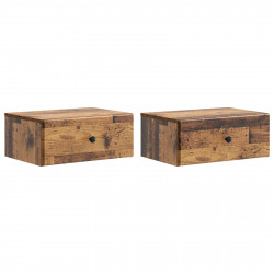 Wisząca Szafka Nocna 2 pcs Stare drewno 49 x 34,5 x 20 cm