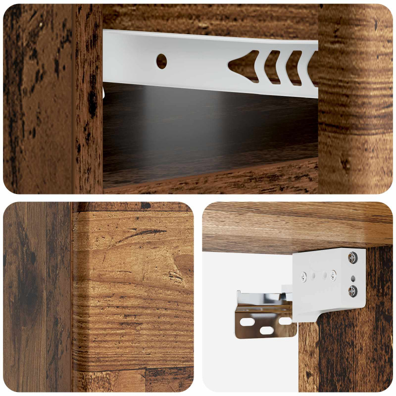 Wisząca Szafka Nocna 2 pcs Stare drewno 49 x 34,5 x 20 cm