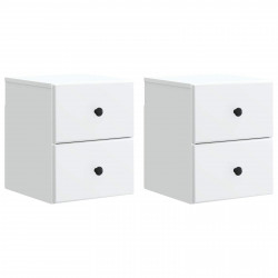 Wisząca Szafka Nocna z szufladą 2 pcs Biały 34,5 x 33 x 40 cm
