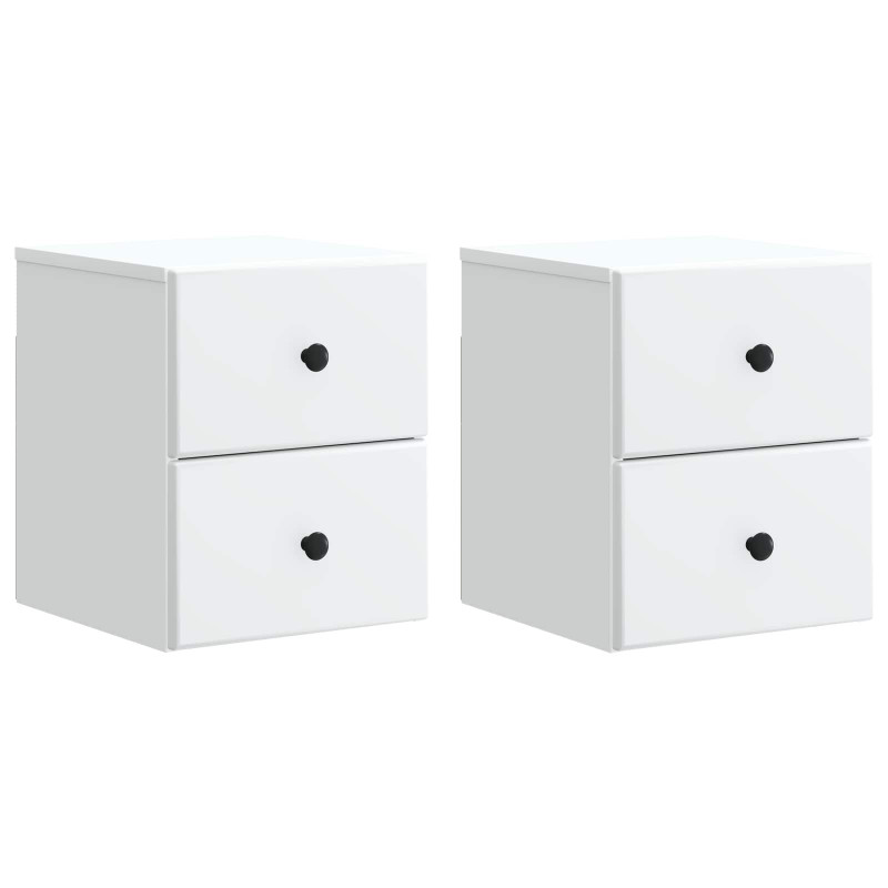 Wisząca Szafka Nocna z szufladą 2 pcs Biały 34,5 x 33 x 40 cm