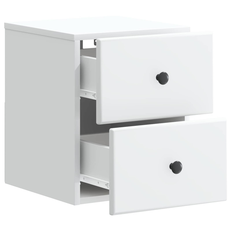 Wisząca Szafka Nocna z szufladą 2 pcs Biały 34,5 x 33 x 40 cm