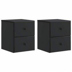 Wisząca Szafka Nocna z szufladą 2 pcs Czarny 34,5 x 33 x 40 cm
