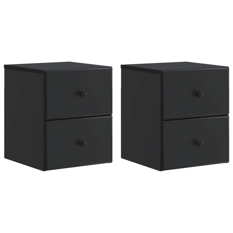 Wisząca Szafka Nocna z szufladą 2 pcs Czarny 34,5 x 33 x 40 cm