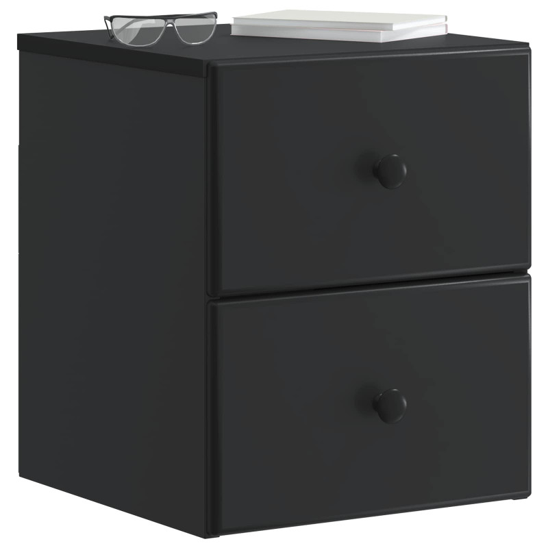 Wisząca Szafka Nocna z szufladą 2 pcs Czarny 34,5 x 33 x 40 cm