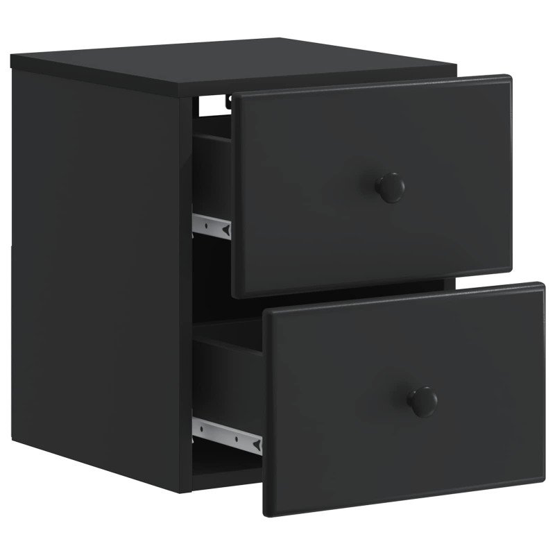 Wisząca Szafka Nocna z szufladą 2 pcs Czarny 34,5 x 33 x 40 cm