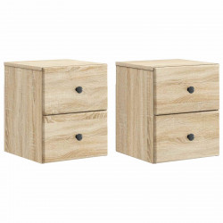 Wisząca Szafka Nocna 2 pcs dąb Sonoma 34,5 x 33 x 40 cm
