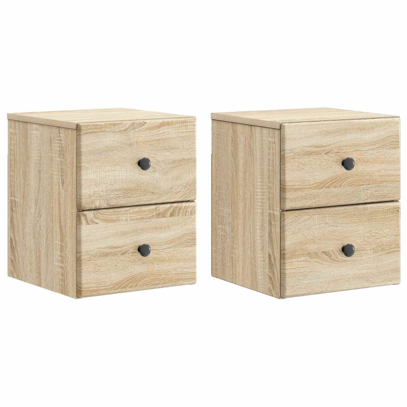 Wisząca Szafka Nocna 2 pcs dąb Sonoma 34,5 x 33 x 40 cm