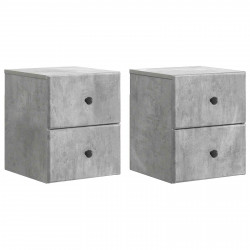 Wisząca Szafka Nocna 2 pcs Betonowy szary 34,5 x 33 x 40 cm