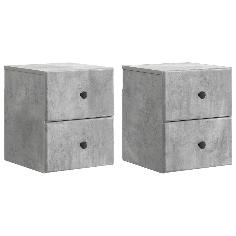 Wisząca Szafka Nocna 2 pcs Betonowy szary 34,5 x 33 x 40 cm