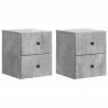 Wisząca Szafka Nocna 2 pcs Betonowy szary 34,5 x 33 x 40 cm