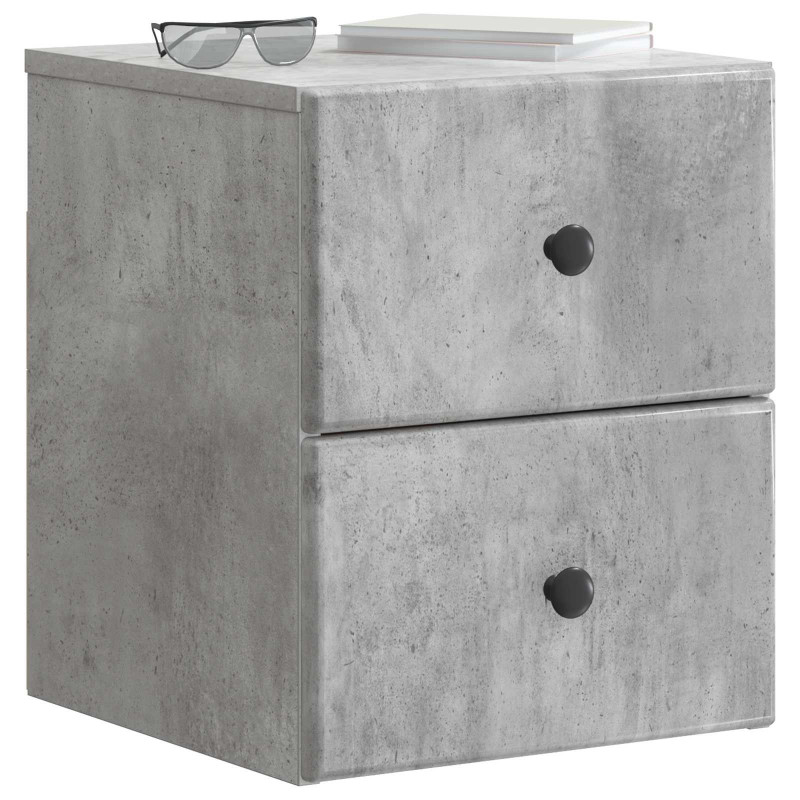 Wisząca Szafka Nocna 2 pcs Betonowy szary 34,5 x 33 x 40 cm