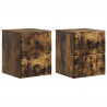 Wisząca Szafka Nocna 2 pcs Dąb wędzony 34,5 x 33 x 40 cm