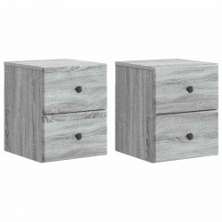Wisząca Szafka Nocna 2 pcs Szary Sonoma 34,5 x 33 x 40 cm