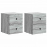 Wisząca Szafka Nocna 2 pcs Szary Sonoma 34,5 x 33 x 40 cm