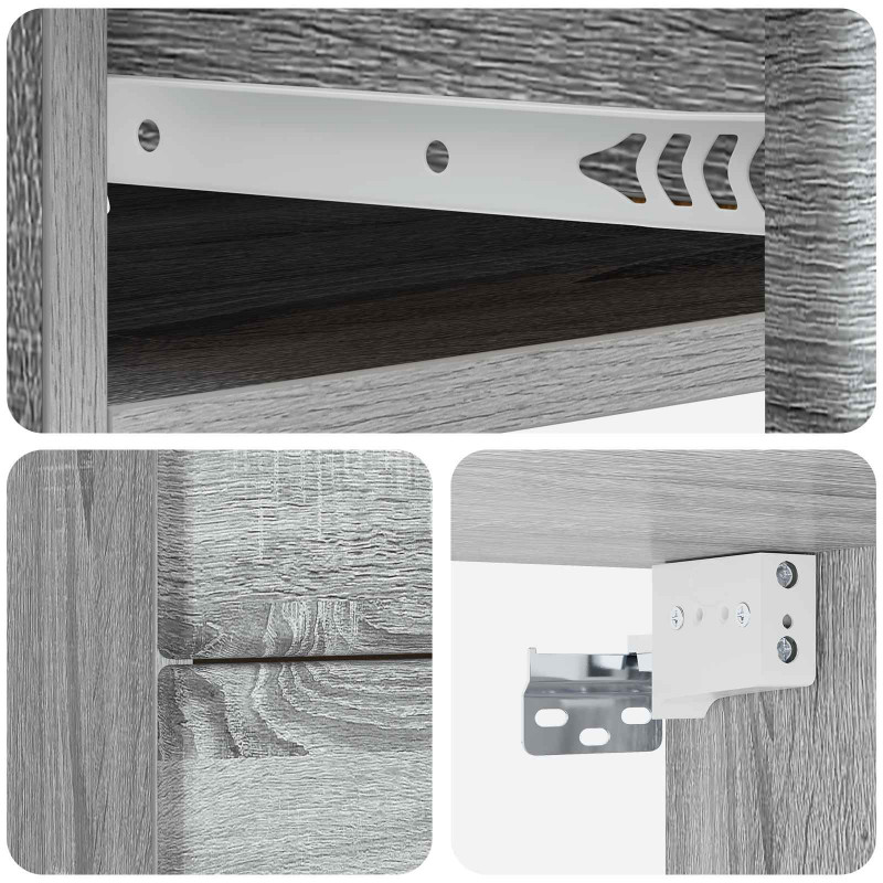 Wisząca Szafka Nocna 2 pcs Szary Sonoma 34,5 x 33 x 40 cm