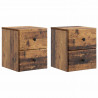 Wisząca Szafka Nocna 2 pcs Stare drewno 34,5 x 33 x 40 cm