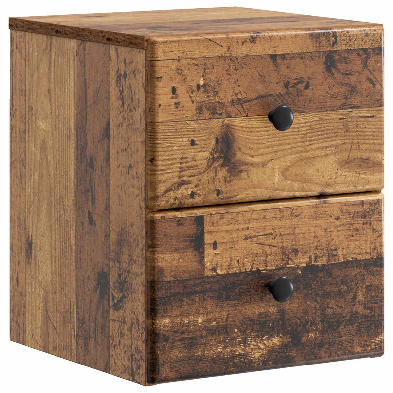Wisząca Szafka Nocna 2 pcs Stare drewno 34,5 x 33 x 40 cm